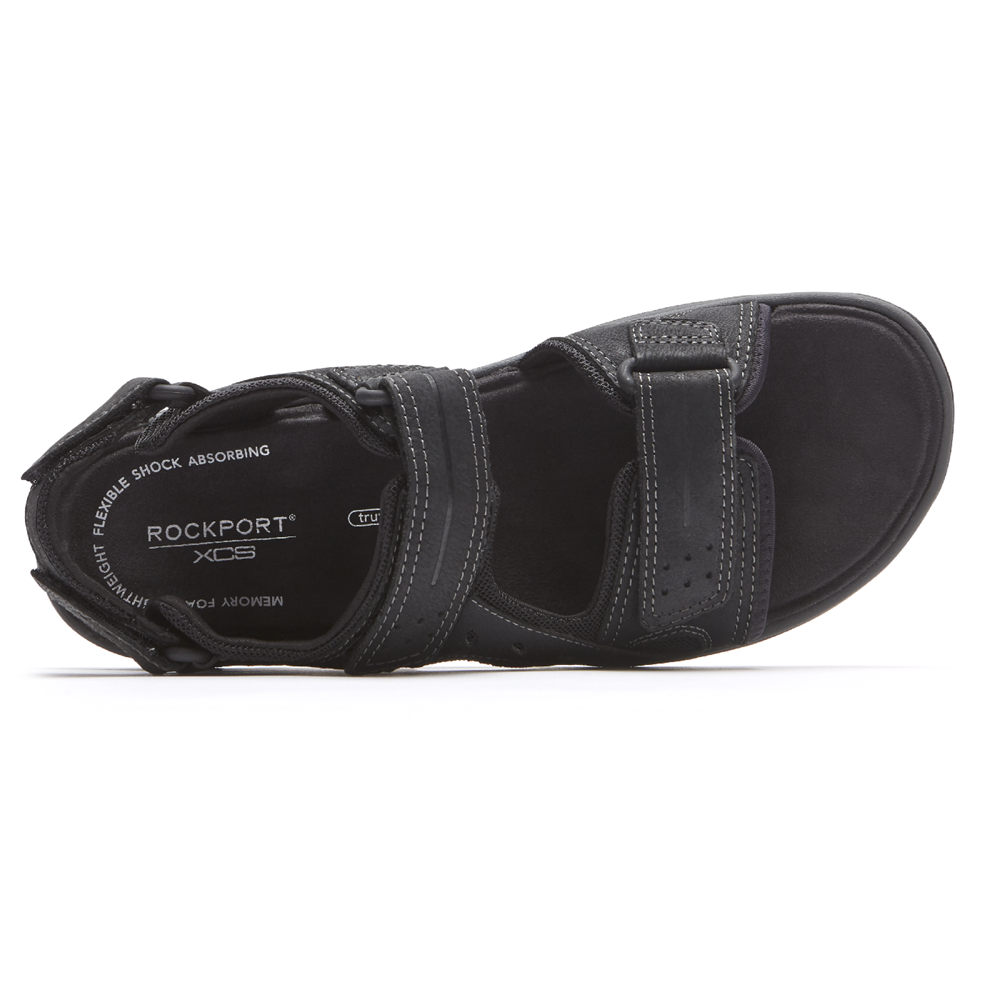 Rockport Singapore Mens Sandals - Trail Technique Adjustable Velcro Black - MK7548160